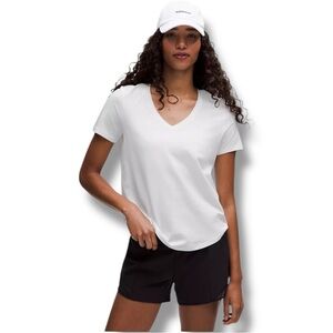 NWT Lululemon Love V-Neck T-Shirt White Size 14 | Soft Pima Cotton Classic Fit